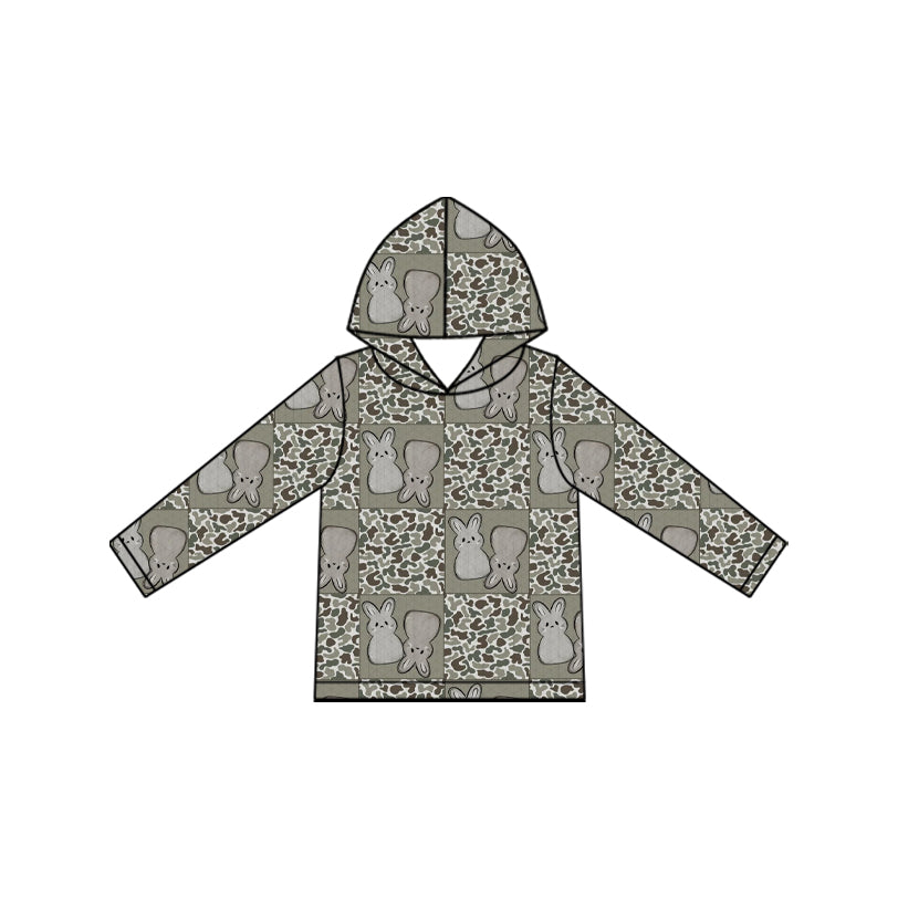 9.9 BT1967 Preorder Kids Boys Easter Bunny Camo Patchwork Hoodie