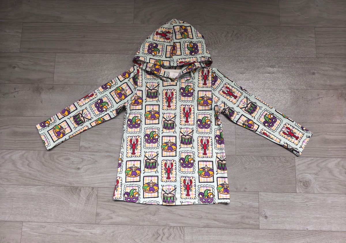 9.9 BT1968 Preorder Kids Boys Mardi Gras Lobster Long Sleeve Hoodie