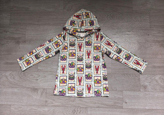 9.9 BT1968 Preorder Kids Boys Mardi Gras Lobster Long Sleeve Hoodie