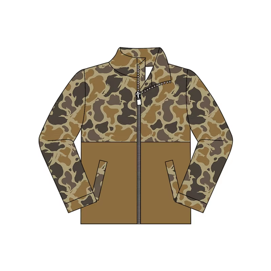 10.1 Preorder BT1998 Baby Boys Camo Zipper Pullover Top