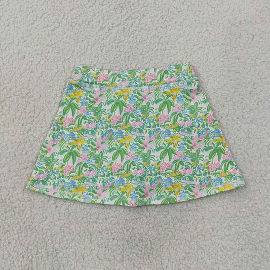 GLK0311 Floral House Active Skort Girls Bottom Yoga Skirts