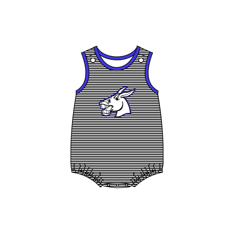 (Custom Design Preorder MOQ 5 ) Teams Bernie Mules Stripes Baby Boys Summer Romper