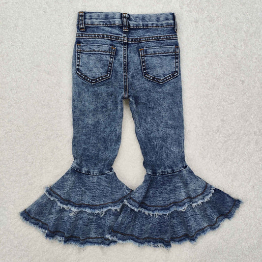 Bell bottom hole jeans C1-13