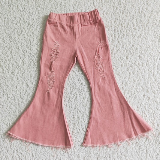 USA Shop C13-1-2 Pink Denim Bell Bottoms Jeans Girls Pants
