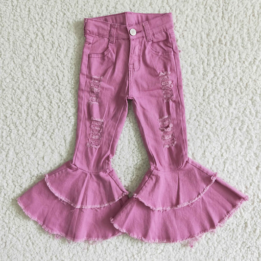 purple hole bell bottom jeans C13-11