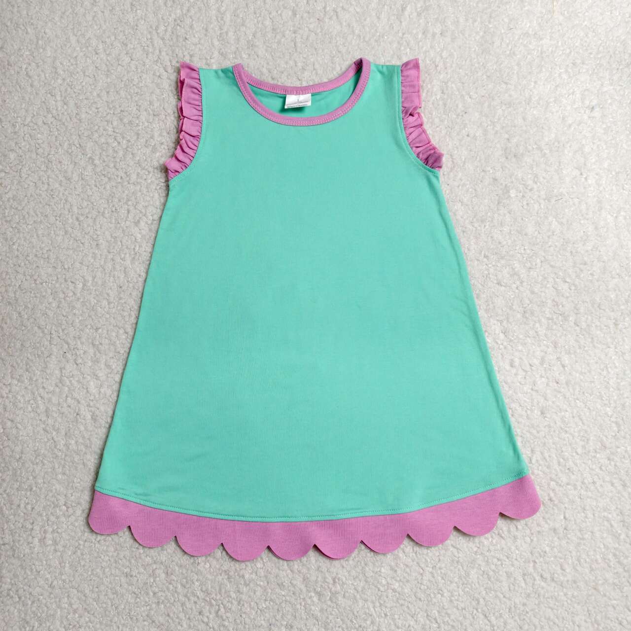 Sibling Baby Girls Sleeveless Scallop Knee Length Dresses