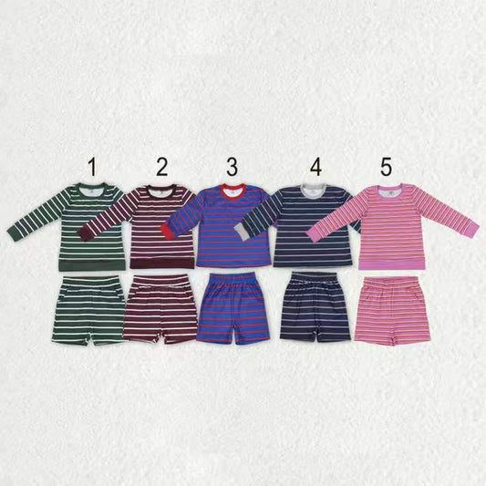 Sibling Baby Girls Striped Long Sleeve Top Shorts Active Outfit