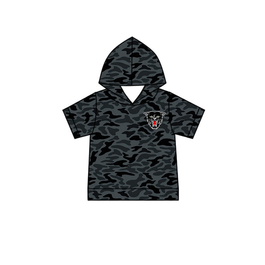 (Custom Design Preorder MOQ 5) Teams Dexter Bearcats Black Camo Print Kids & Adult Hoodie Top