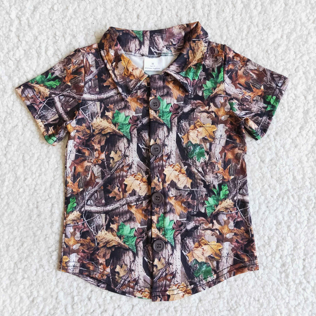 Sibling Baby Boys Southern Camo Short Sleeves Button Pockets Shirts Tops