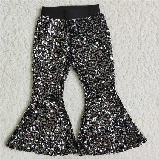 E5-30 Black Baby Girls Sequins Bell Pants