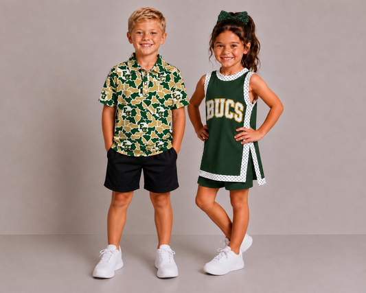 (Custom Design Preorder MOQ 5)  Teams EC Bucs Camo Print Boys Girls & Man Clothes Family Matching Wear