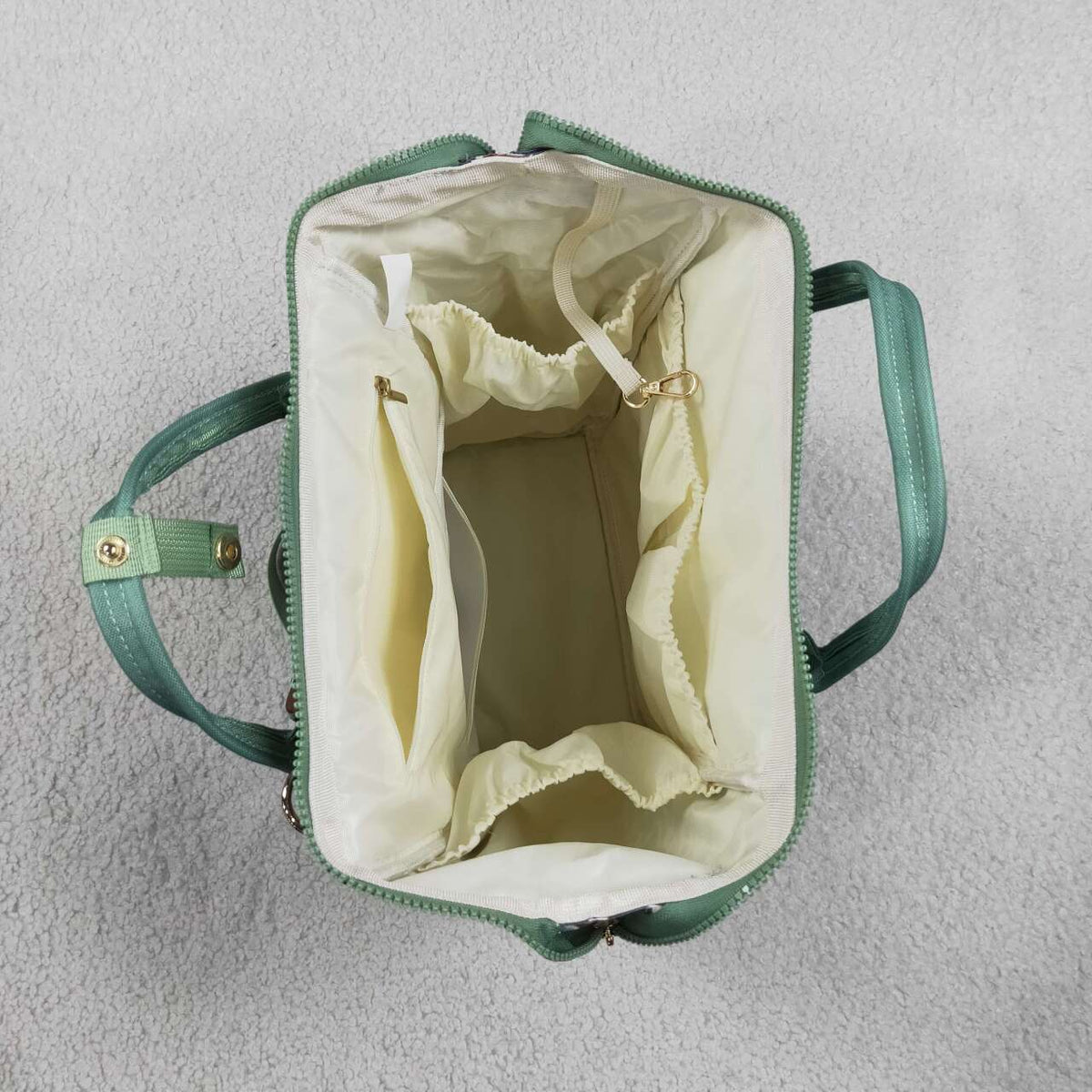 BA0404 Duck Embroidery  Green Camo Hunting Print Adult Baby Diaper Bags