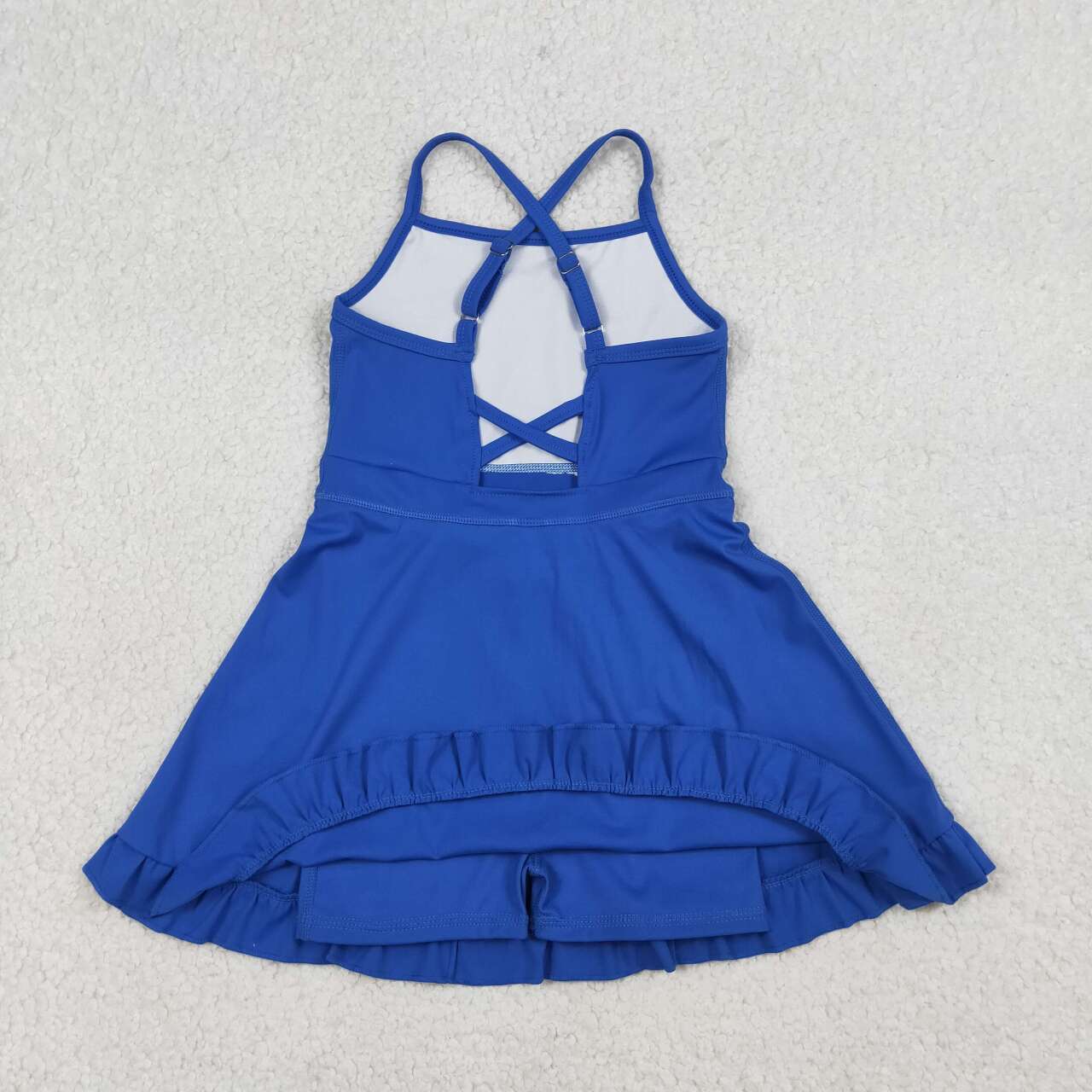 S0551 Baby Girls Strap Royalblue Yoga Active Knee Length Dress