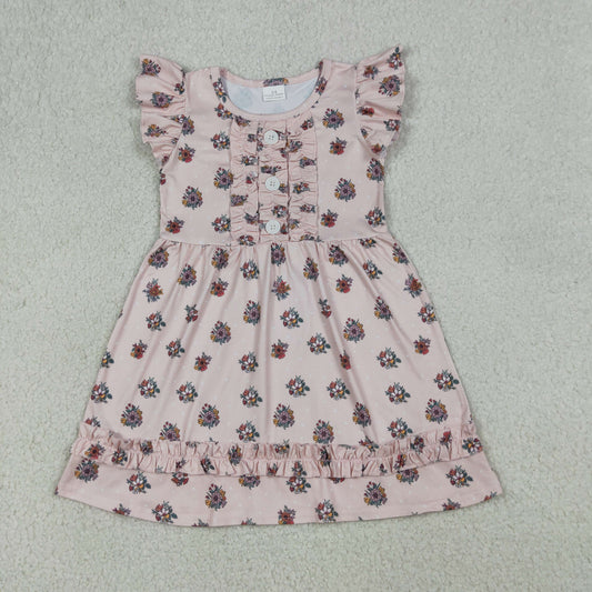 (Promotion) Toddler GIrls Vintage Floral Flutter Sleeve Dress
