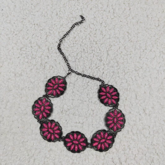 Girls Western Hotpink chains turquoise belts GB0009