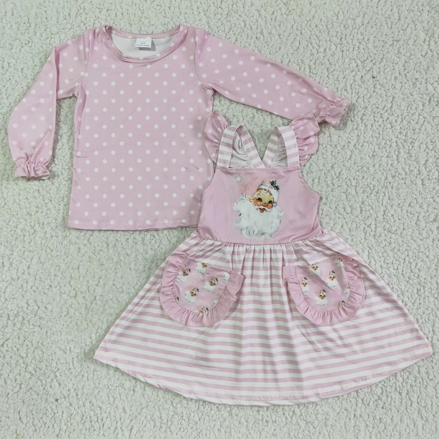 Girls pink Christmas outfits    GLD0087