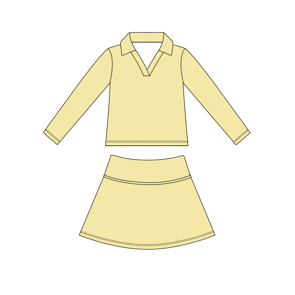 4.15  Yellow Pullover  Top with Skort Active Outfit Preorder