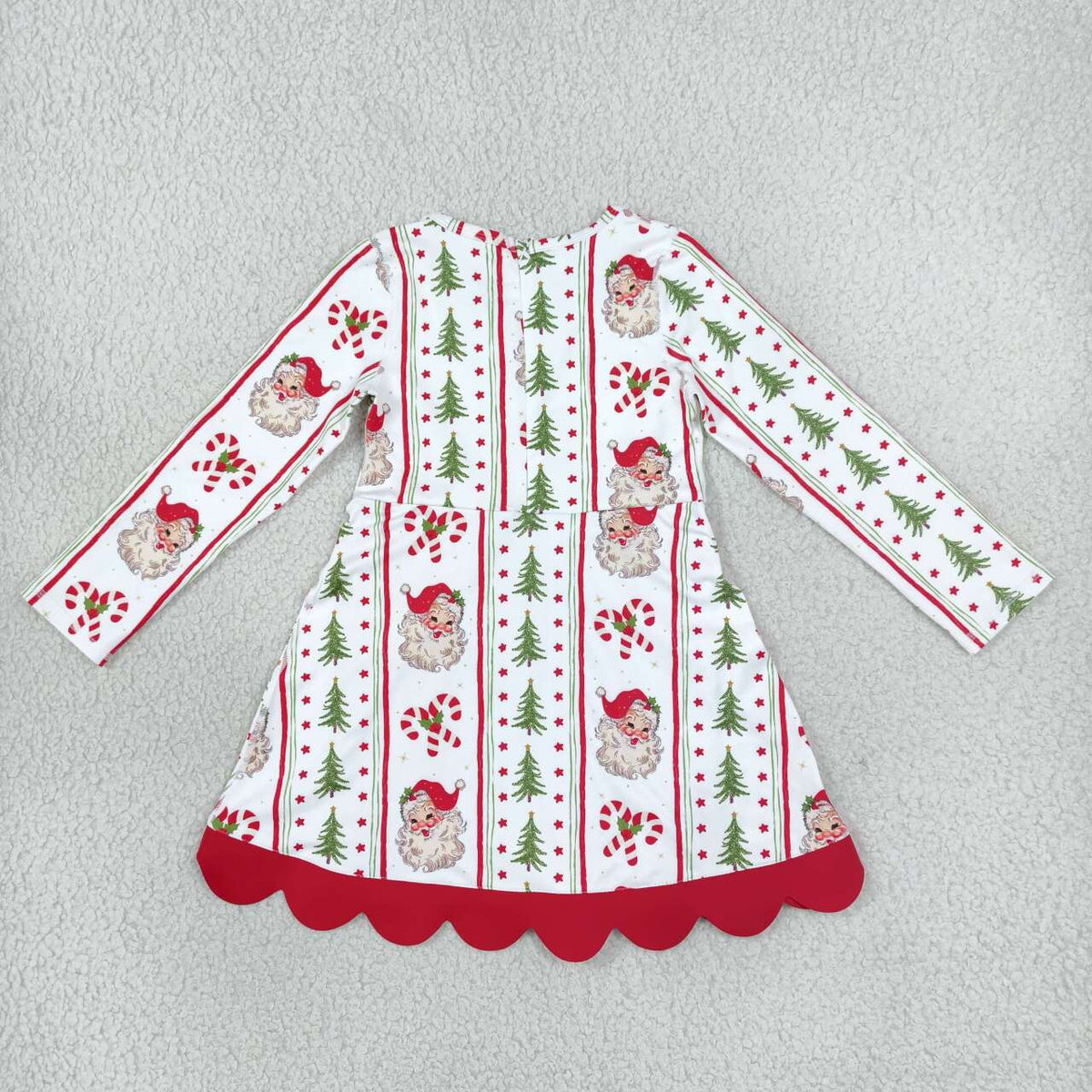 Sibling Kids Girls  Christmas Long Sleeve Active Dress With Bow