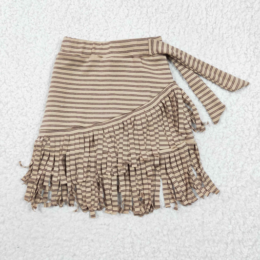 Baby Girls Thick fabric Stripes Tassel Ruffle Cotton Skirts  GLK0001