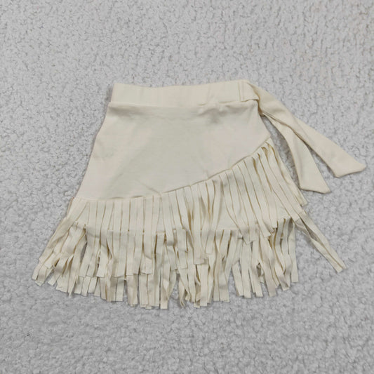 Baby Girls Thick fabric White Tassel Ruffle Cotton Skirts  GLK0002