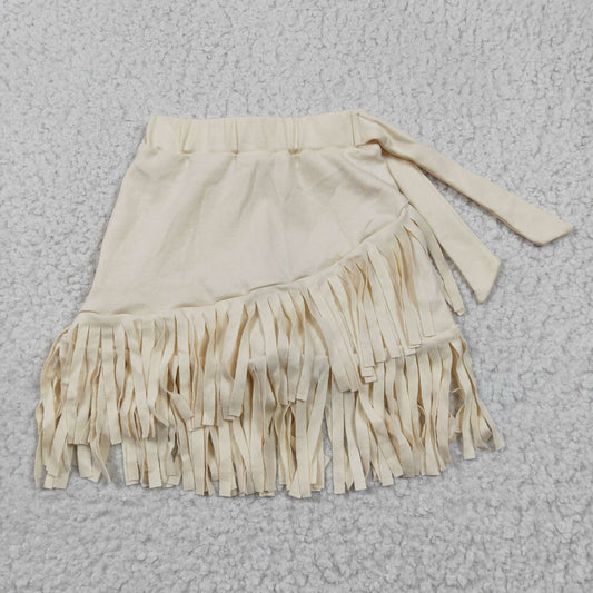 Baby Girls Velvet fabric White Tassel Ruffle Skirts  GLK0006
