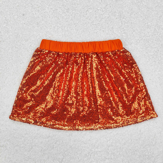 GLK0038 Orange Baby Girls Sequins Skirts