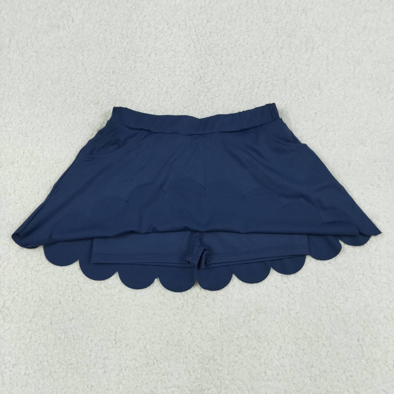 GLK0236 Navy Girls Bottom Yoga Pockets Skirts Shorts