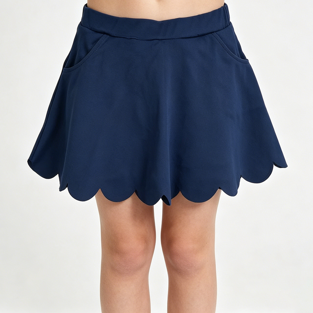 3 Colors Girls Bottom Scallop Yoga Skort Sisters Wear