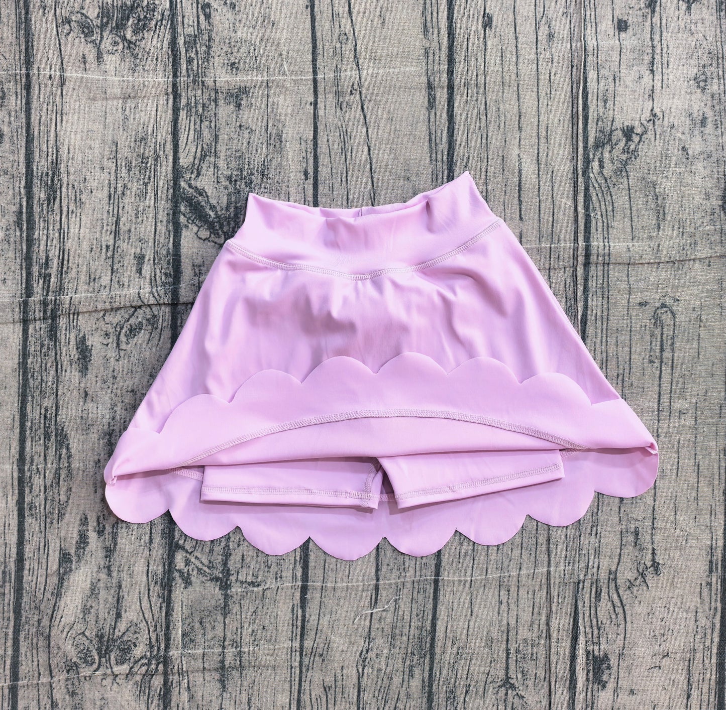 Preorder  Pink Color Girls Bottom Scallop Yoga Active Skirts