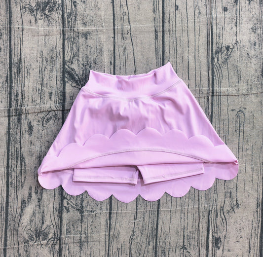 Preorder  Pink Color Girls Bottom Scallop Yoga Active Skirts