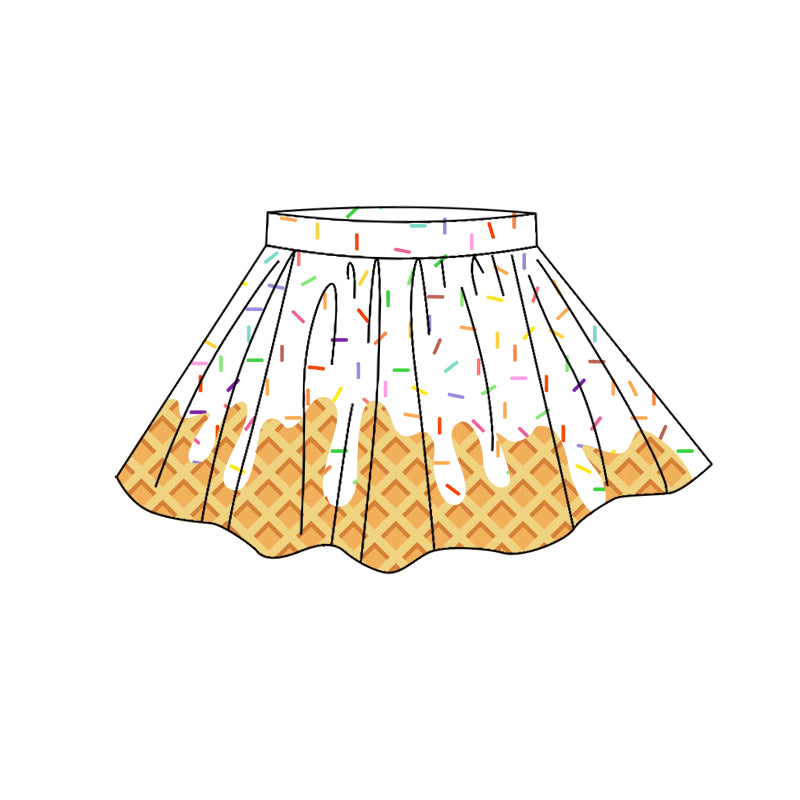 4.7 GLK0277 Preorder Sprinkles Drip Girls Bottom Yoga Skirts