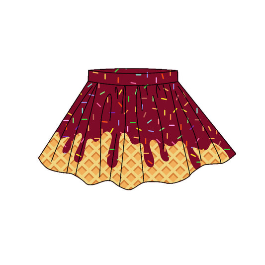 4.7 GLK0281 Preorder Wine Sprinkles Drip Girls Bottom Yoga Skirts