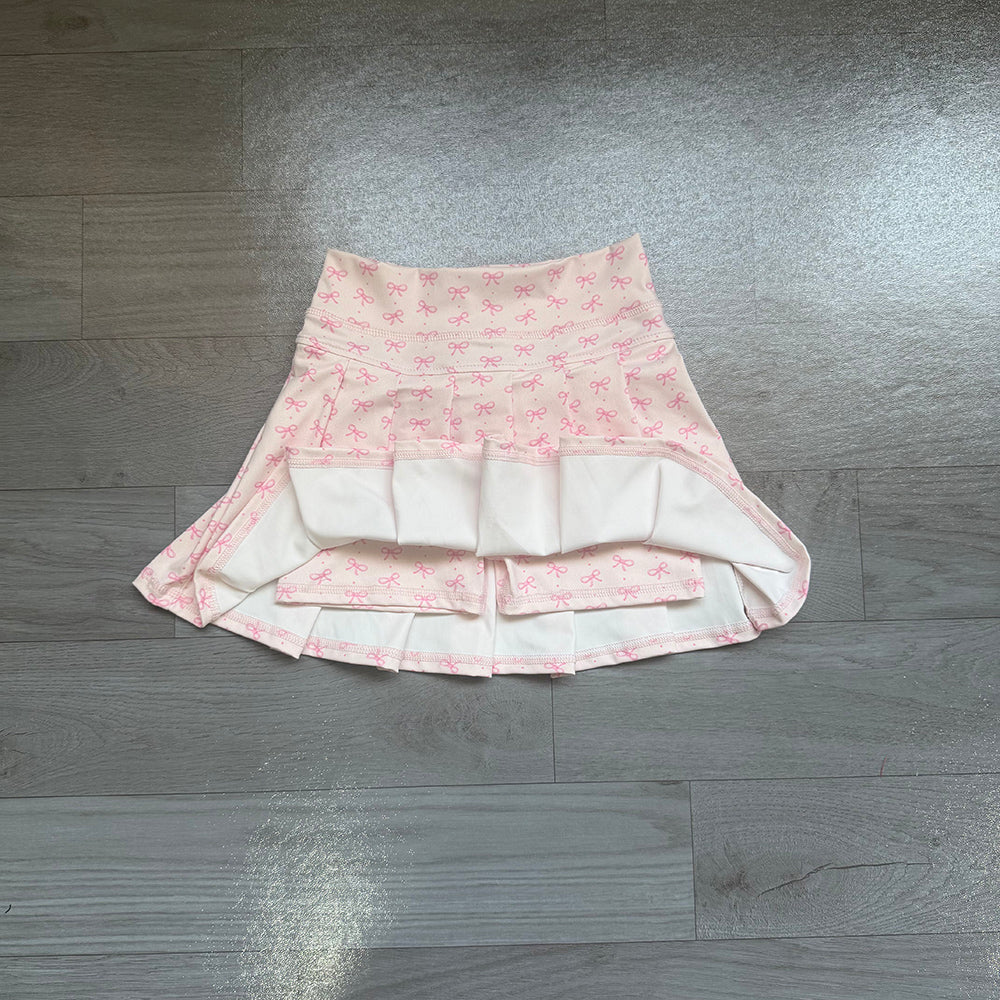 5.9 GLK0305 Preorder Pink Bows Girls Bottom Yoga Skirts