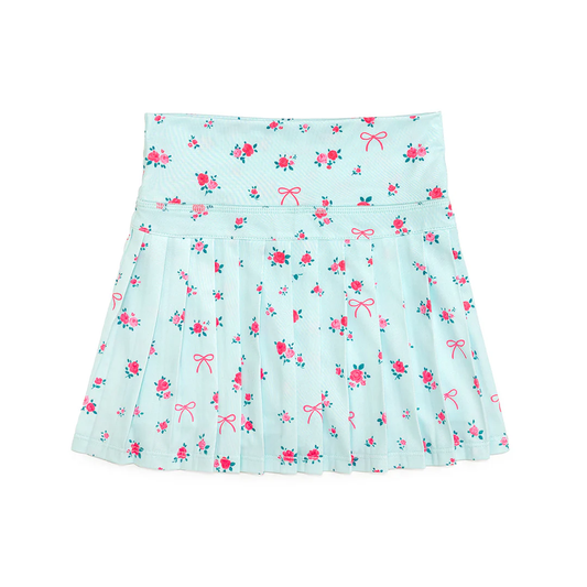 5.9 GLK0307 Preorder Flowers Bows Blue Girls Bottom Yoga Skirts