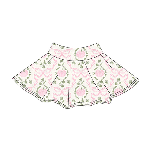5.15 GLK0315 Preorder Pumpkin Bows Pink Girls Bottom Yoga Skirts