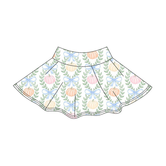 5.15 GLK0317 Preorder Pumpkin Bows Girls Bottom Yoga Skirts