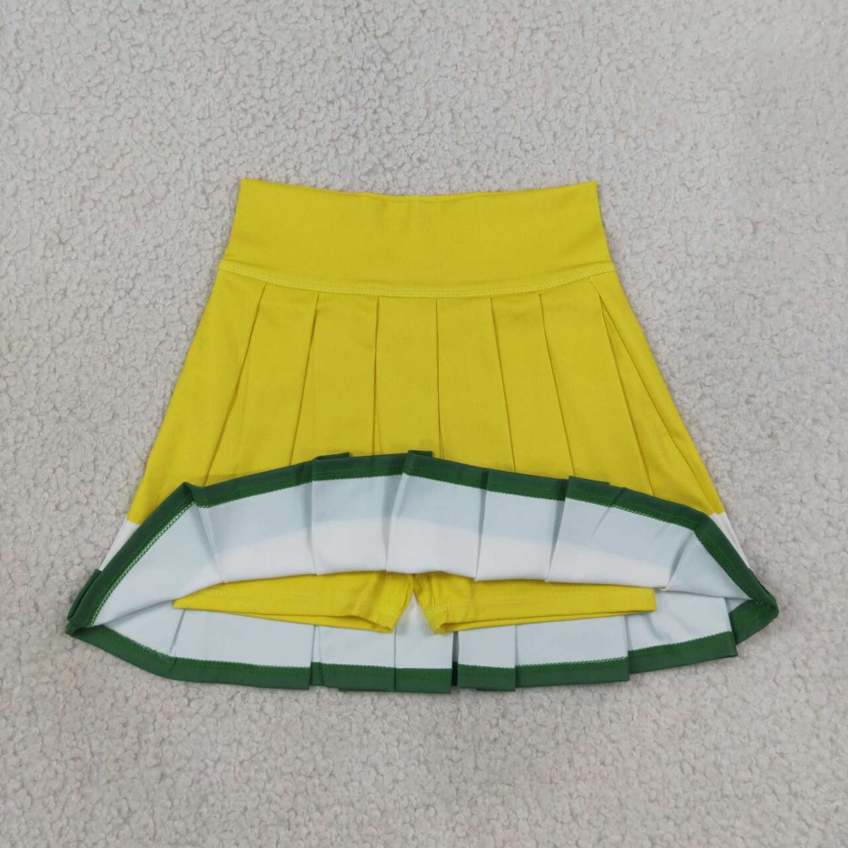 GLK0318 Teams Yellow White Green Active Skirts Girls Summer Pleated Yoga Skort