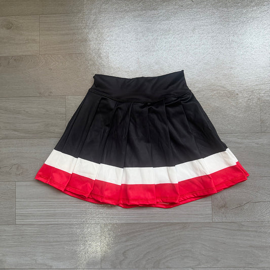 6.29 Preorder GLK0320 Kids Girls Black White Red Active Skirt