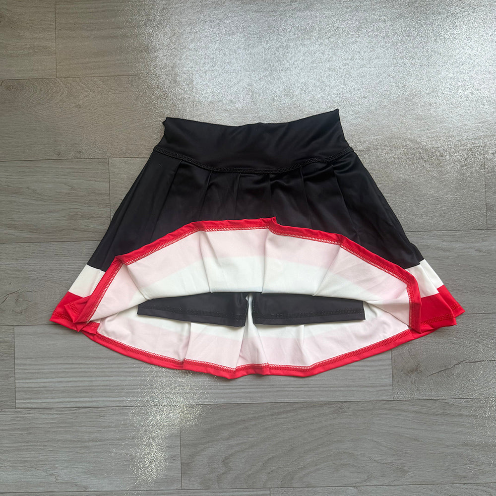 6.29 Preorder GLK0320 Kids Girls Black White Red Active Skirt