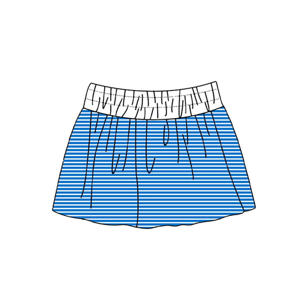 7.2 Preorder Girls Blue White Striped  Actice Skirt
