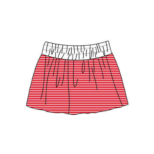 7.2 Preorder Girls Red White Striped  Actice Skirt