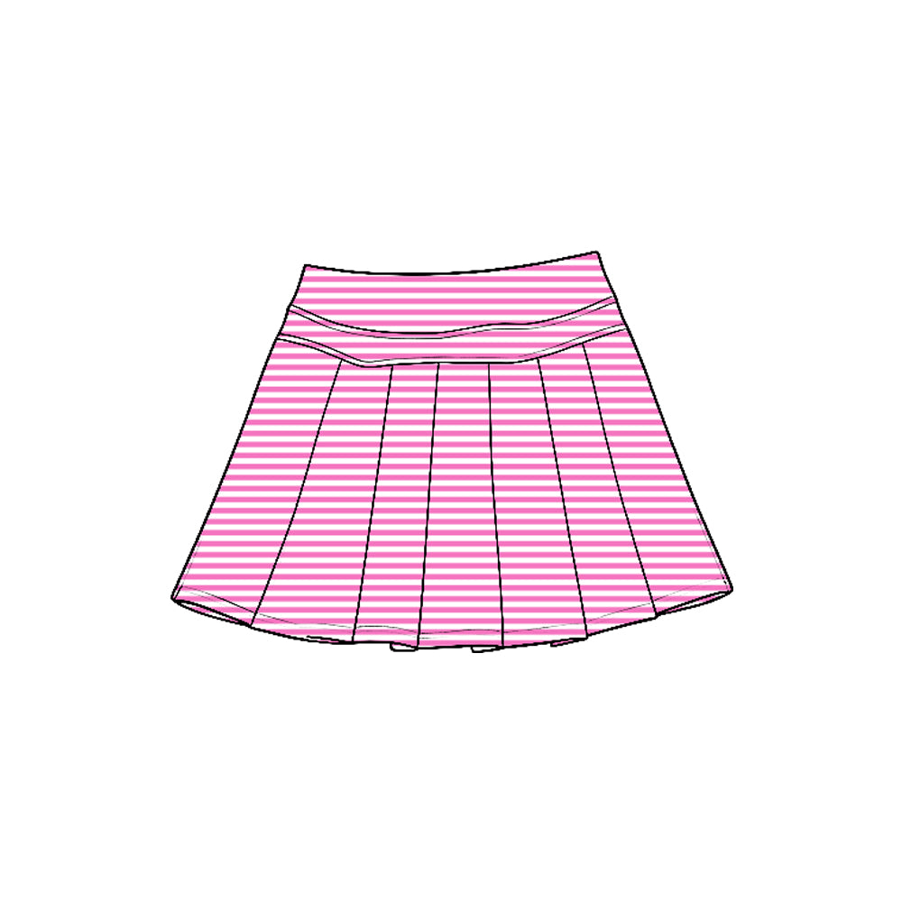 7.21 Preorder GLK0335 Pink Stripes Girls Yoga Bottom Skort