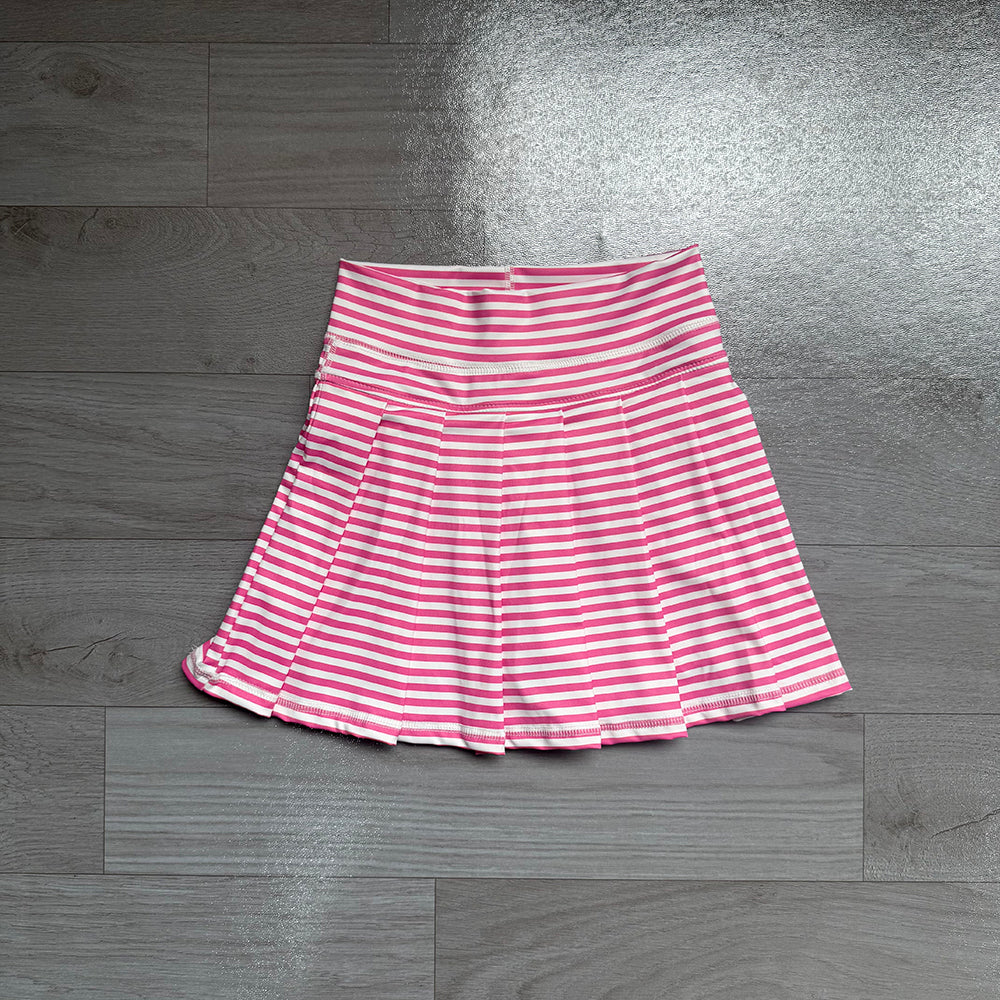 7.21 Preorder GLK0335 Pink Stripes Girls Yoga Bottom Skort
