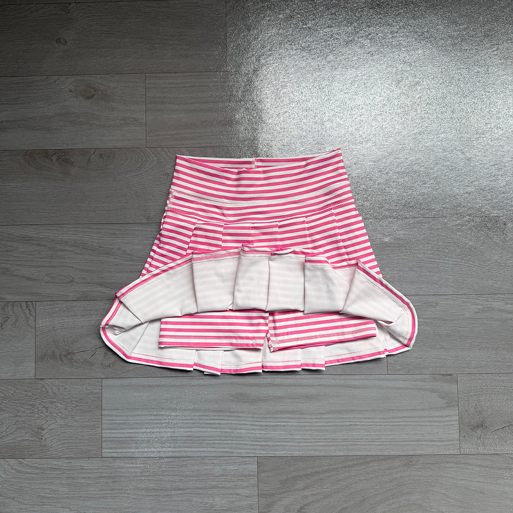 7.21 Preorder GLK0335 Pink Stripes Girls Yoga Bottom Skort