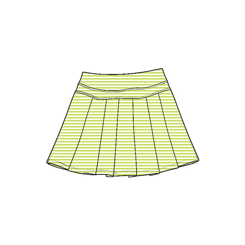 7.21 Preorder GLK0336 Green Stripes Girls Yoga Bottom Skort
