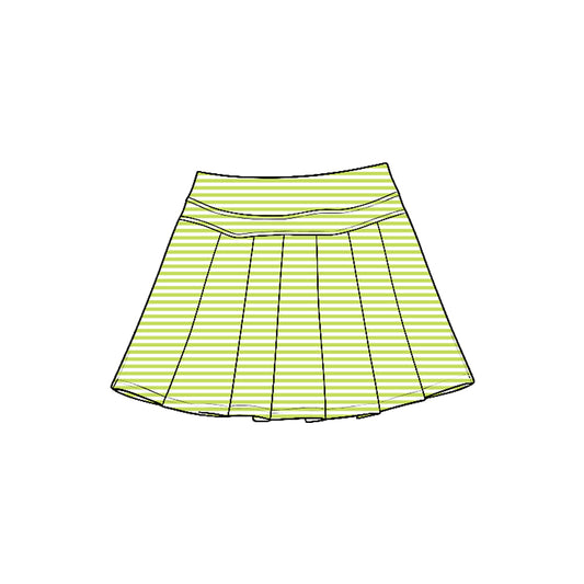 7.21 Preorder GLK0336 Green Stripes Girls Yoga Bottom Skort
