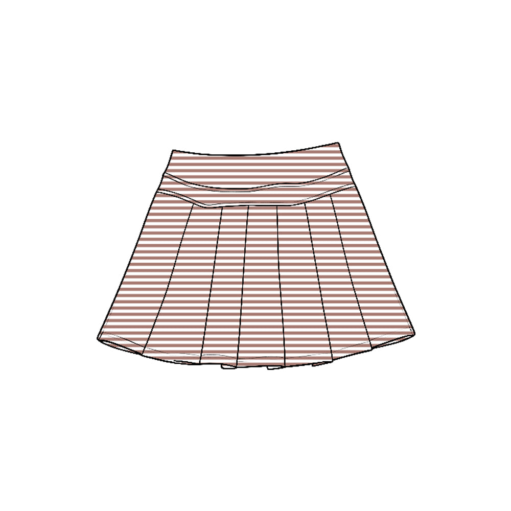 7.21 Preorder GLK0337 Brown Stripes Girls Yoga Bottom Skort