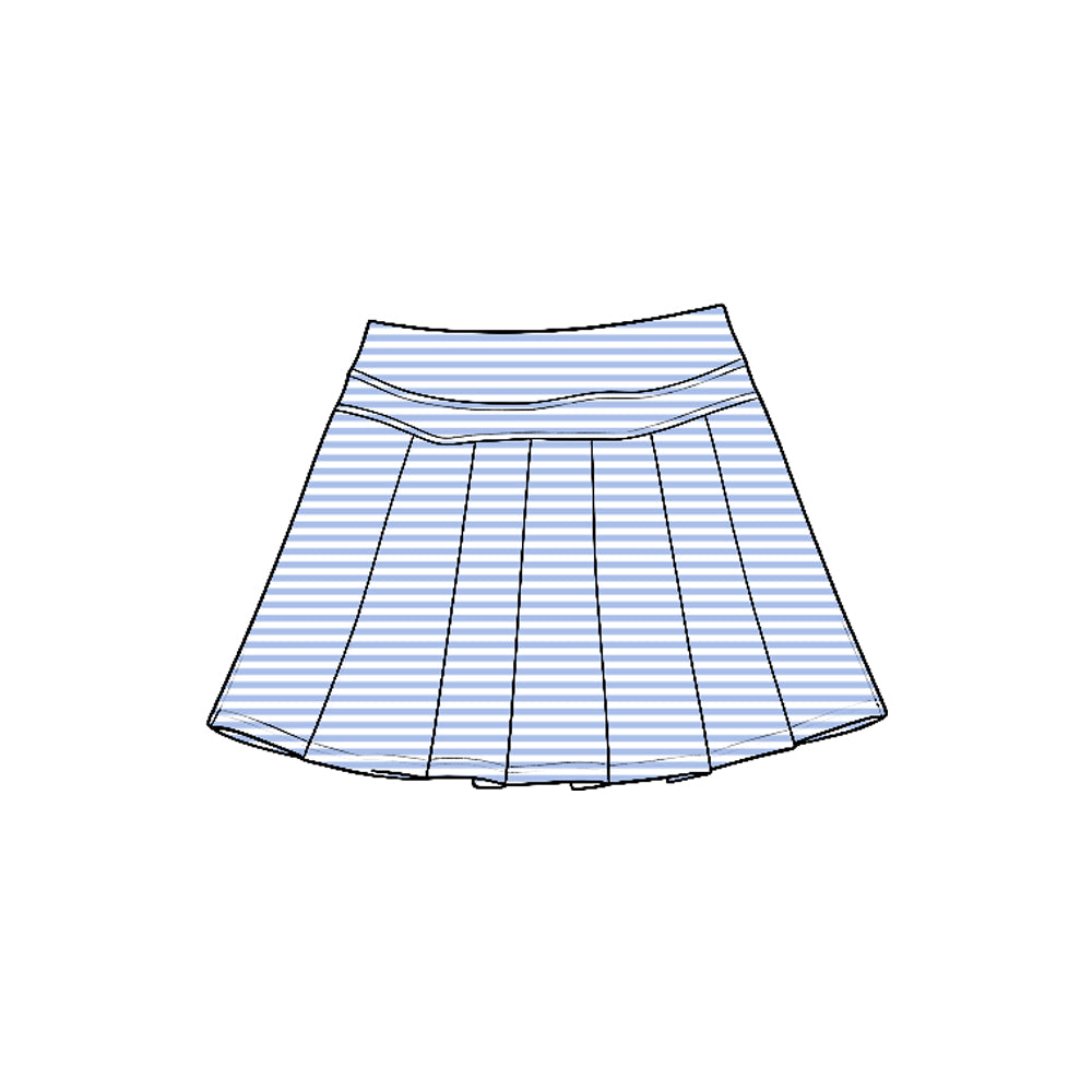 7.21 Preorder GLK0338 Blue Stripes Girls Yoga Bottom Skort