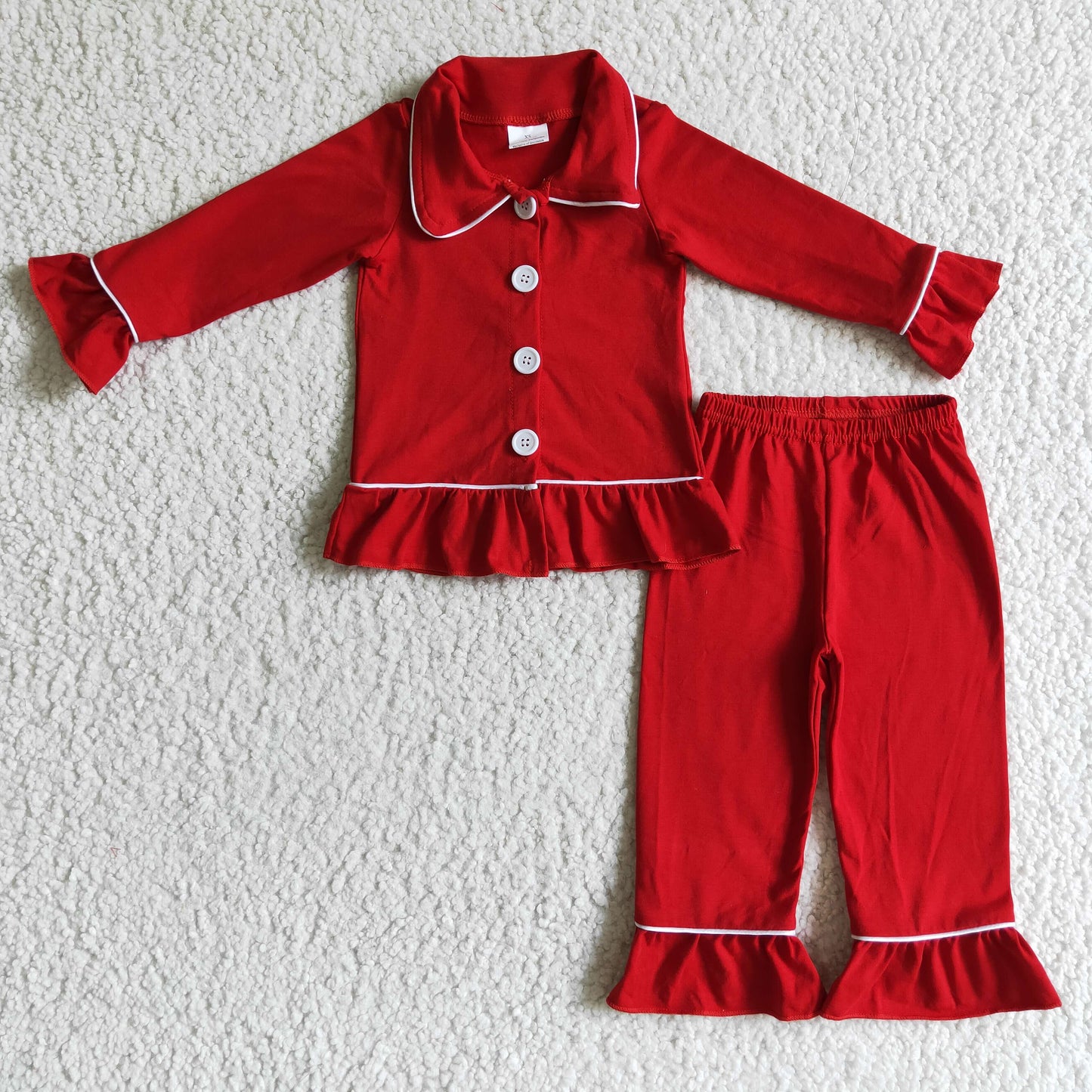 Girls Christmas red cotton pajamas        GLP0101