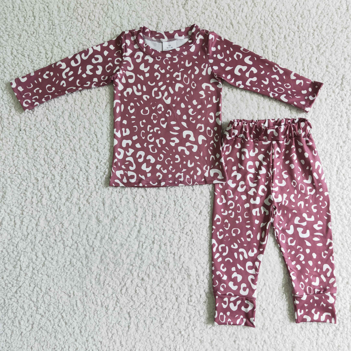 GLP0199 Leopard Print Girls Fall Pajamas Clothes Set